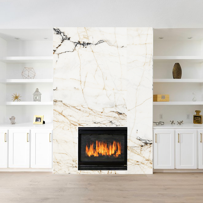 iSlab - Porcelain Fireplace Package