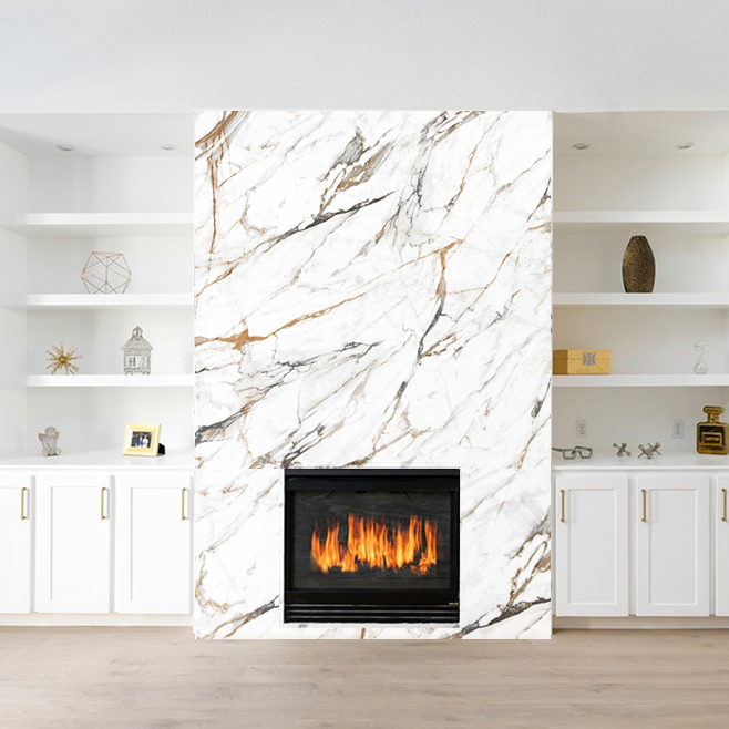 iSlab - Porcelain Fireplace Package